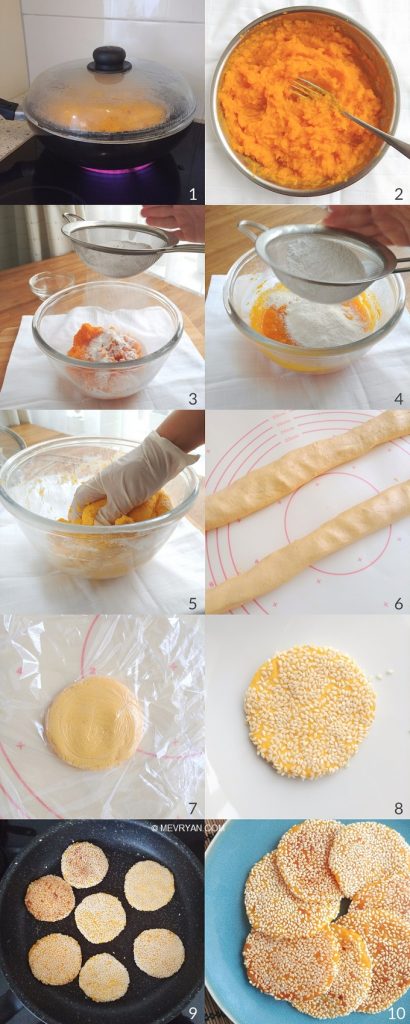 Foto instructie bereiding Pompoen sesam koekjes © MEVRYAN.COM, lekker Aziatisch koken